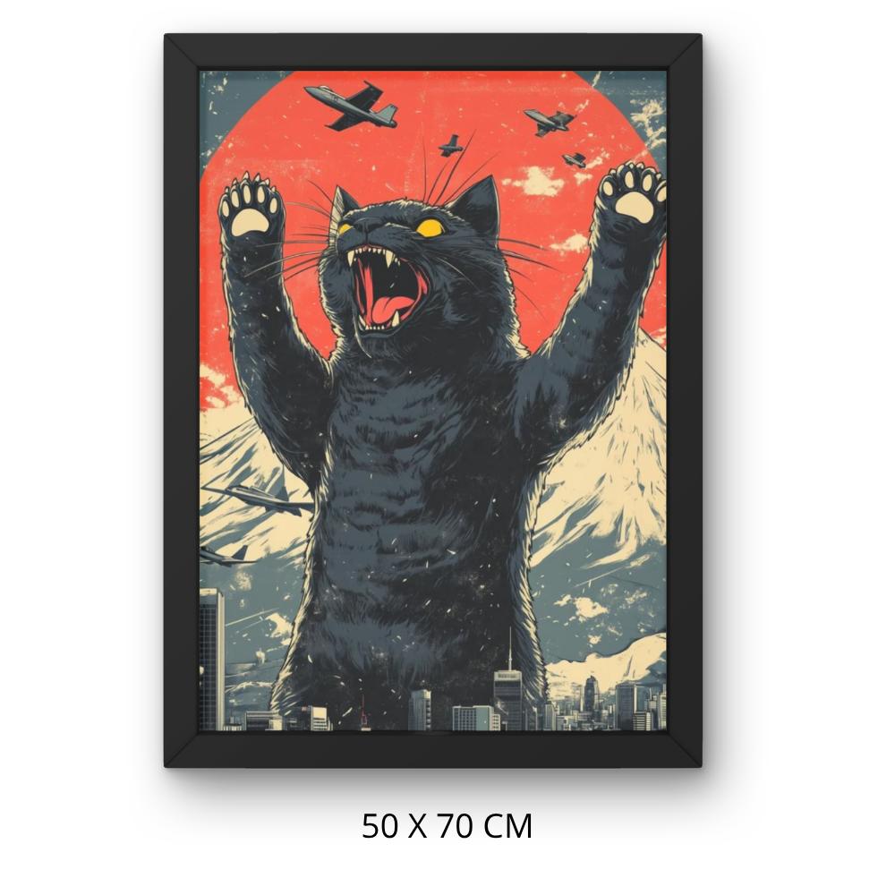 Obraz Do Malowania Po Numerach Z Ramą Kot Godzilla 50X70 Cm