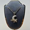 18K Gold-Plated Titanium Steel Women's Necklace with Zircon Moon Pendant