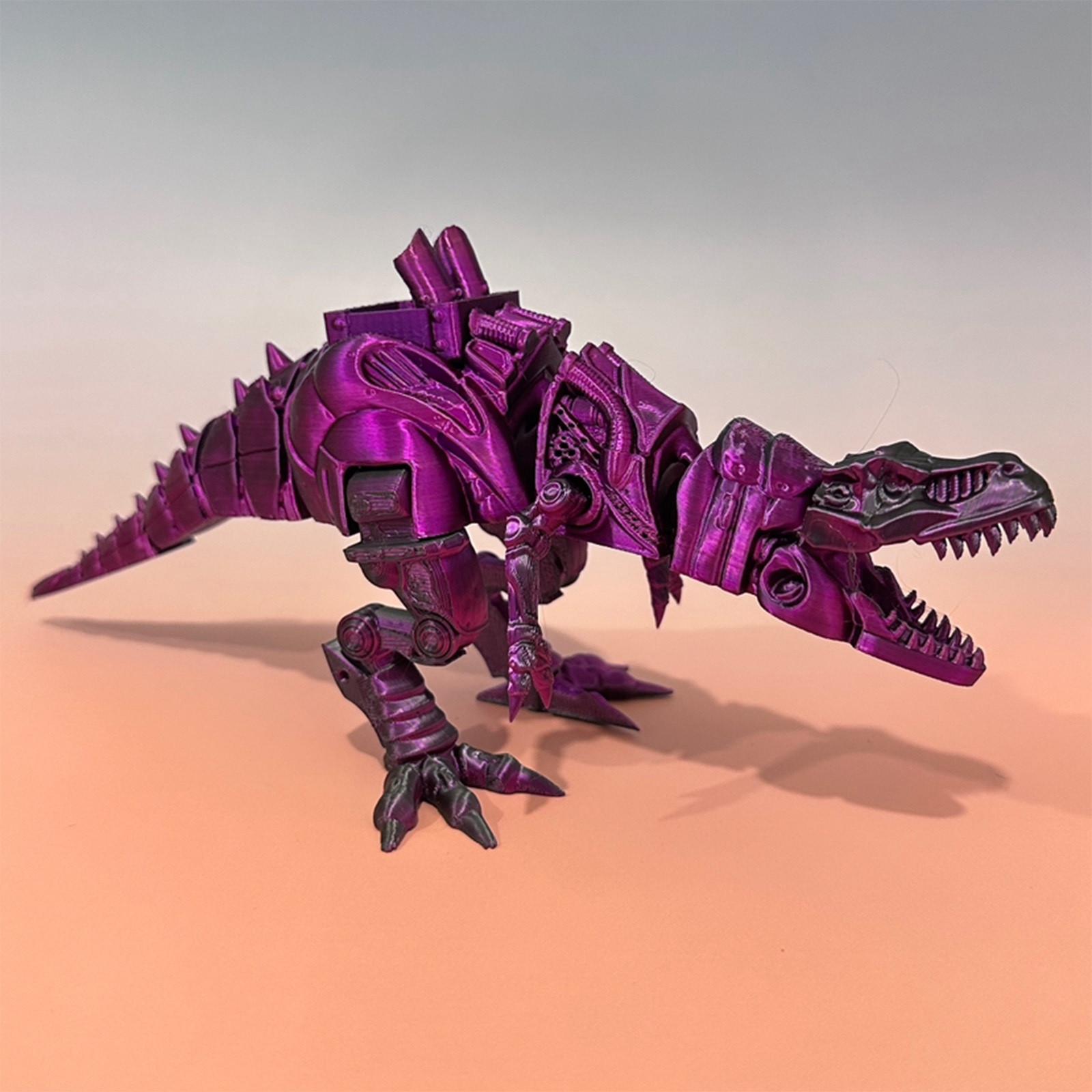 

3D-печатный динозавр Steam Tech, игрушки-животные, украшение для дома, комнаты, автомобиля, настольные украшения и свободное движение суставов, динозавр Steam Tech One Size темно-фиолетового