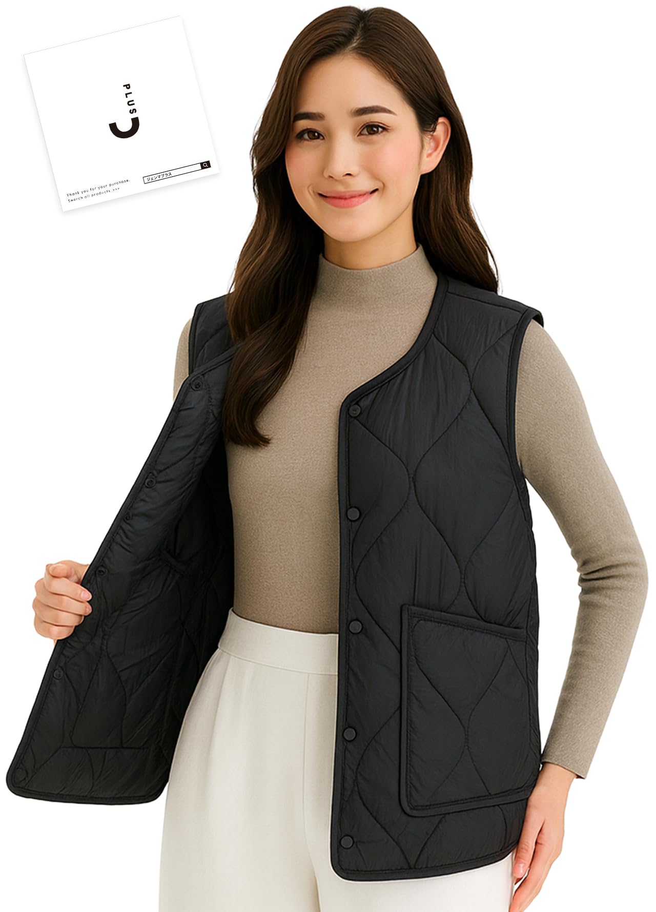 

Gemma Plus Lightweight Down Fluffy and Quilted Inner Down Vest for Cold and Warmth for Fall and Size Easy Care Women s Vest, Ultra-Lightweight, чёрный