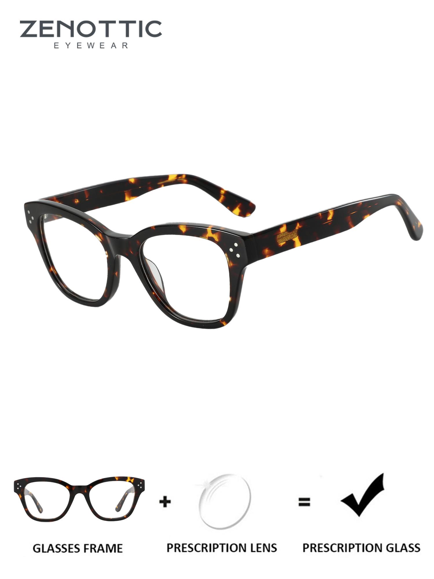 

ЗЕНОТТИК (Размер XL) Очки для коррекции зрения Fashion Square, фотохромные прогрессивные очки из ацетата для коррекции близорукости для мужчин Single Version&1.56&None