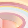 72W Kids Room Cloud Ceiling Light LED Dimmable Bedroom Flush Mount Ceiling Light Acrylic Shade Modern Cartoon Rainbow Pink Large Low Ceiling Lamp for