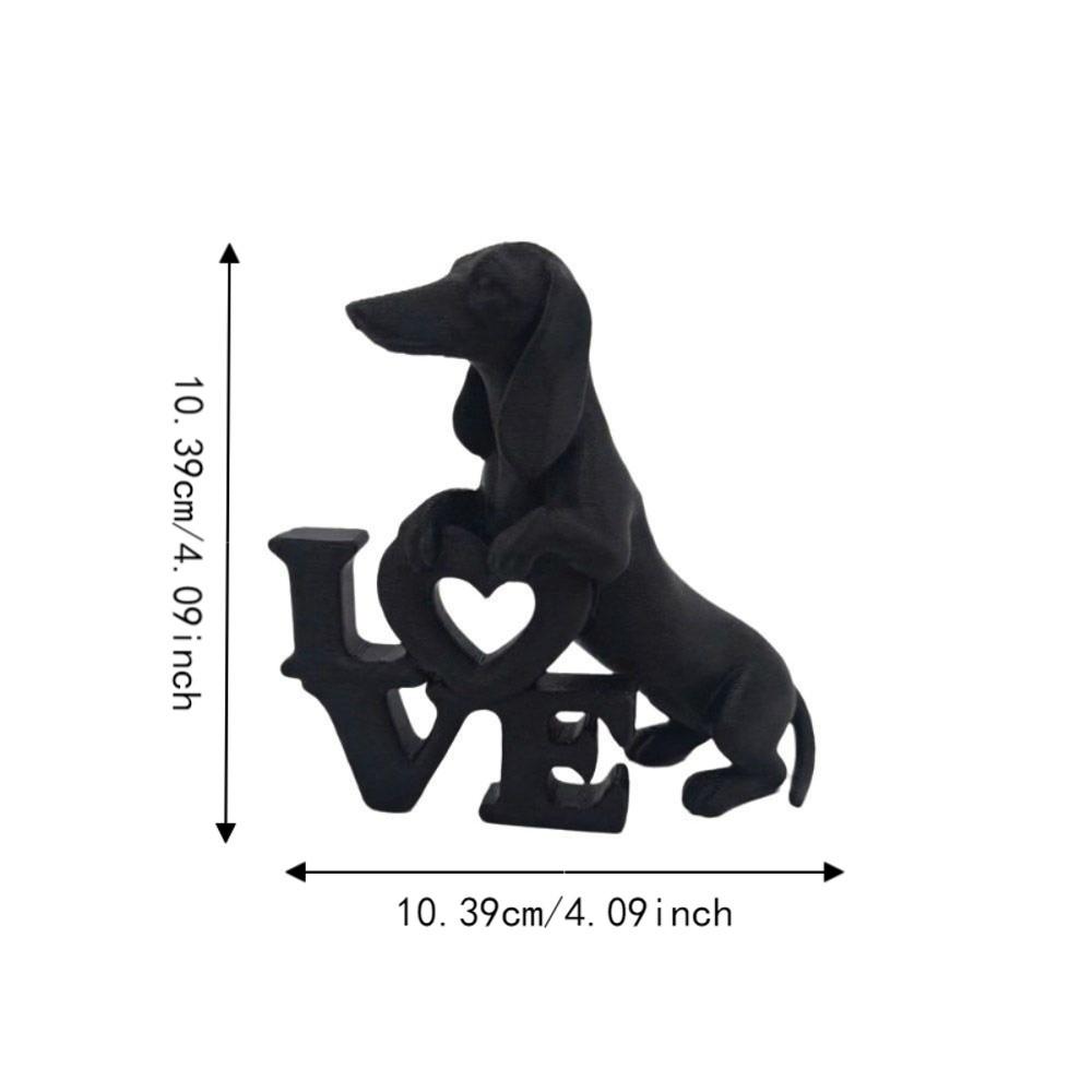 3D Printed Love Dog Ornament Cute Dog Statue Funny Animal Sculpture Dog Lover
