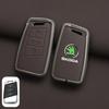 Zinc Alloy Leather Car Remote Key Case Cover Protector Shell Fob For Skoda Superb A7 Kodiaq Octavia A7 A8 Keychain Accessories OO666