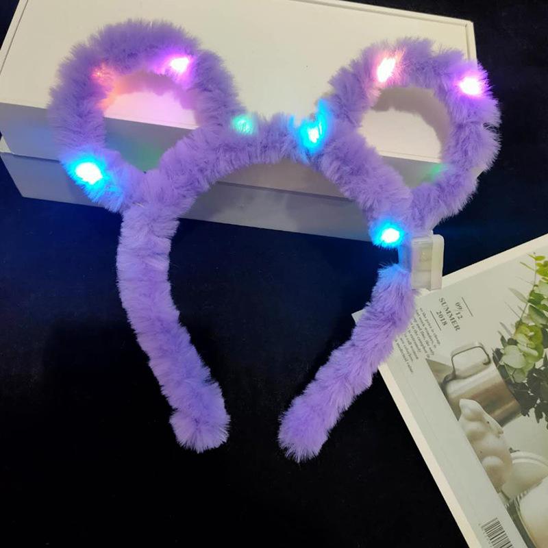 Women Girls LED Bunny Ears Hairband Easter Light Up Headbands Halloween Glow Party Supplies Wedding Festival