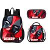 Deadpool  School 3Pcs Set with Front Pocket Backpack+lunch Bags+Pencil Bag Fashion Schoolbag Backpack Trend Kids Gift