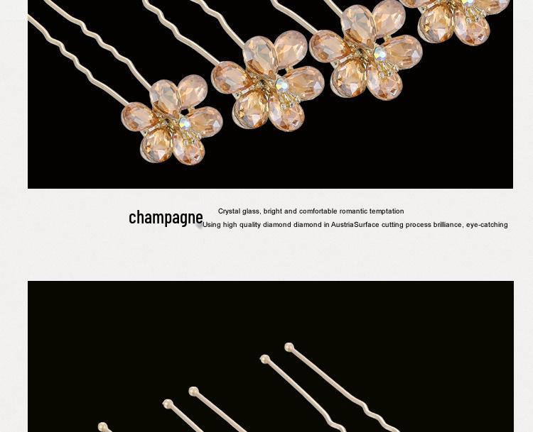 Korean U-Shaped Rhinestone Hairpin for Hanfu Hair Buns