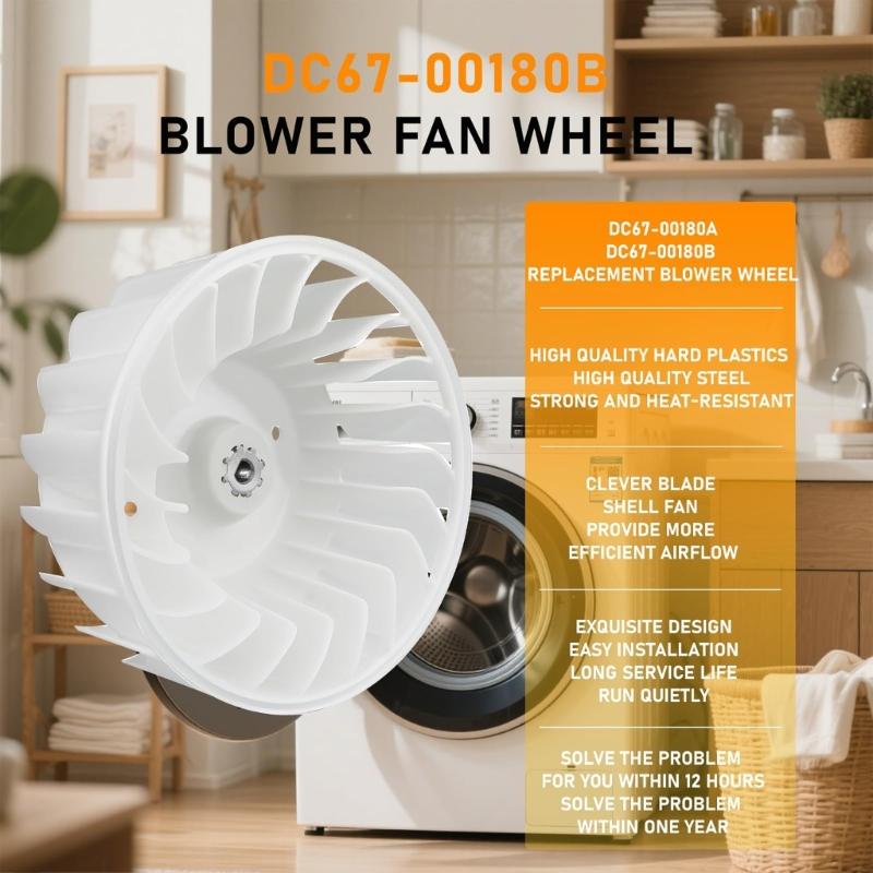 Didelio efektyvumo džiovintuvo pūstuvo ratukas Ventiliatorius Plastikinė atsarginė dalis Tyliam veikimui Pagerintas oro srautas Daugelio prekių ženklų džiovintuvams
