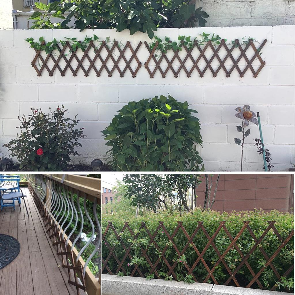 Wooden Lattice Wall 2Pack-Expandable Plant Garden Trellis for Climbing Plants Outdoor Air Plant Vertical Rack Wall Decor for Roo