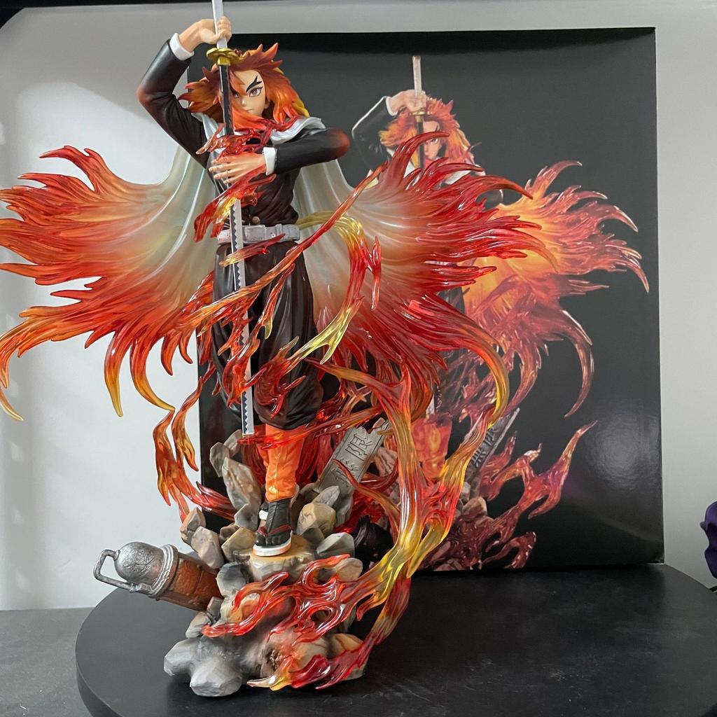 In Stock demon slayer figuras Pillar of Flame Purgatory Angel figures anime Aircraft Kyojuro Collect PVC Ornament Toys Gifts