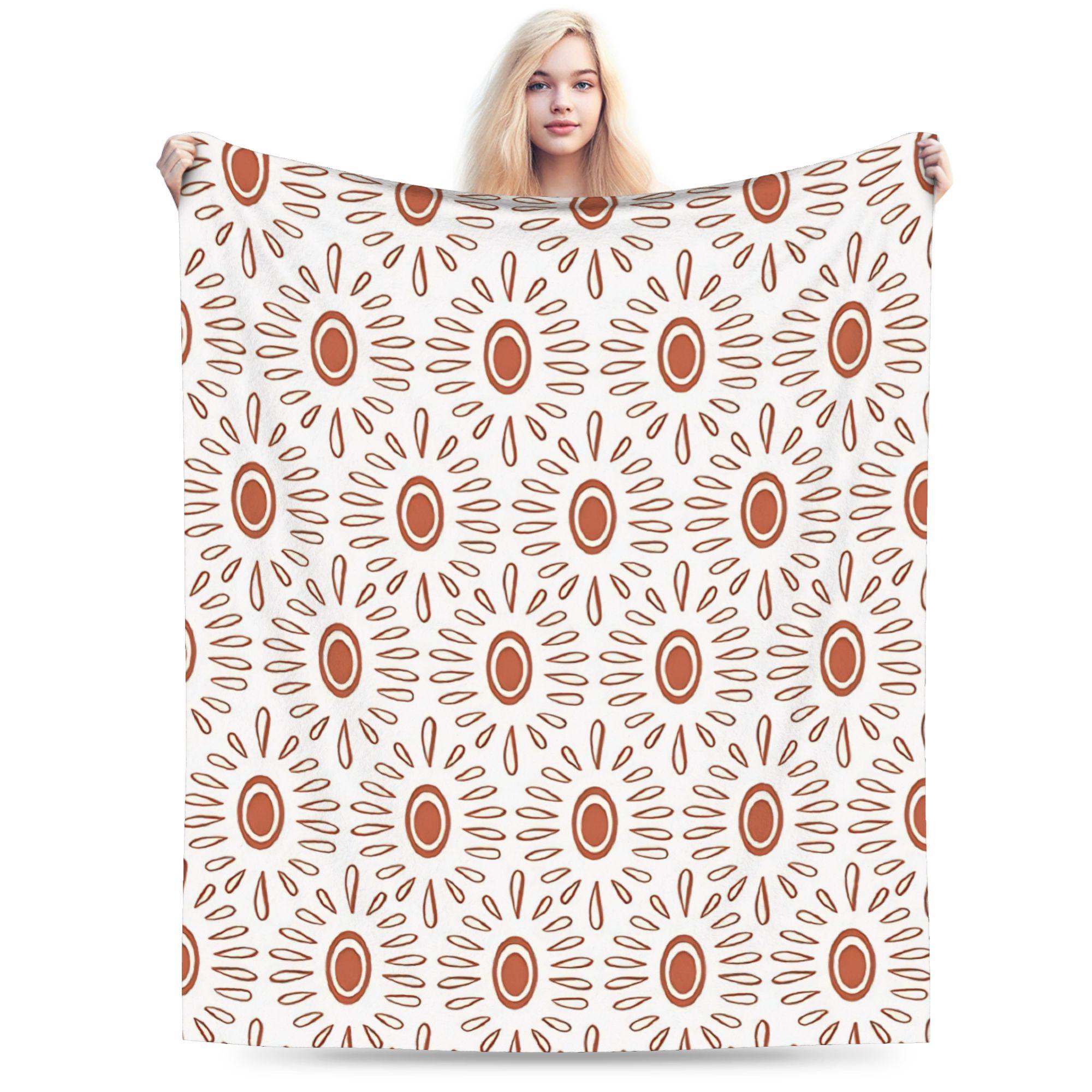 

Bohemian pattern Super Warm Blanket Kids Adult Plush Throw Blanket Graphic Outdoor Flannel Bedspread Sofa Bed Cover 75x90cm
