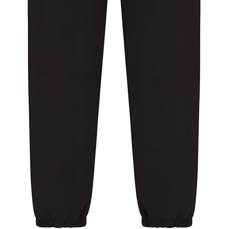 Emporio Armani EA7 SS25 Solid Color Drawstring Cuffed Knit Joggers Unisex Joggers Black 7X000045-AF12116-UC001