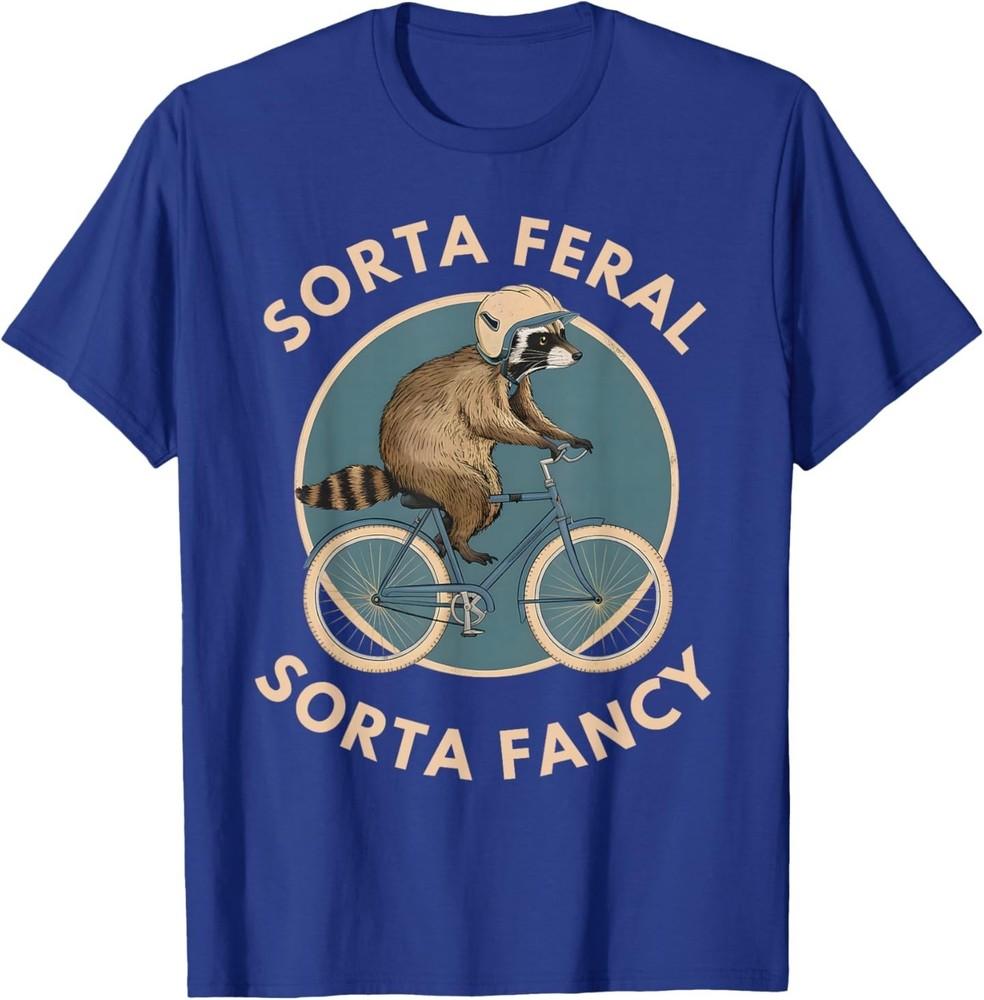 Raccoon Bicycle Riding Vintage Animal Funny Feral Cyclist T-Shirt Unisex T-Shirt M