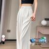 Summer 2026 Chinese Style High Waist Wide Leg Ice Silk Pants for Women