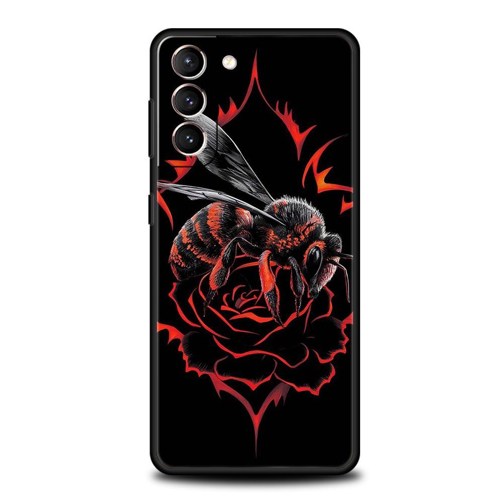 Honeybee Flower Pattern Phone Case Cover for Samsung Galaxy S26 S25 S24 S23 S22 S20 S21 FE Ultra S25 Edge Plus 5G Soft TPU Shell