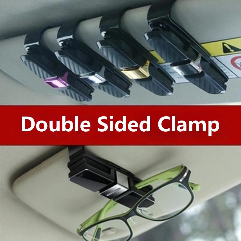 

Universal Car Glasses Case Sun Visor Glasses Box Sunglasses Clip Card Ticket Holder Fastener Pen Case Eyeglasses Clips Accessori серебряный