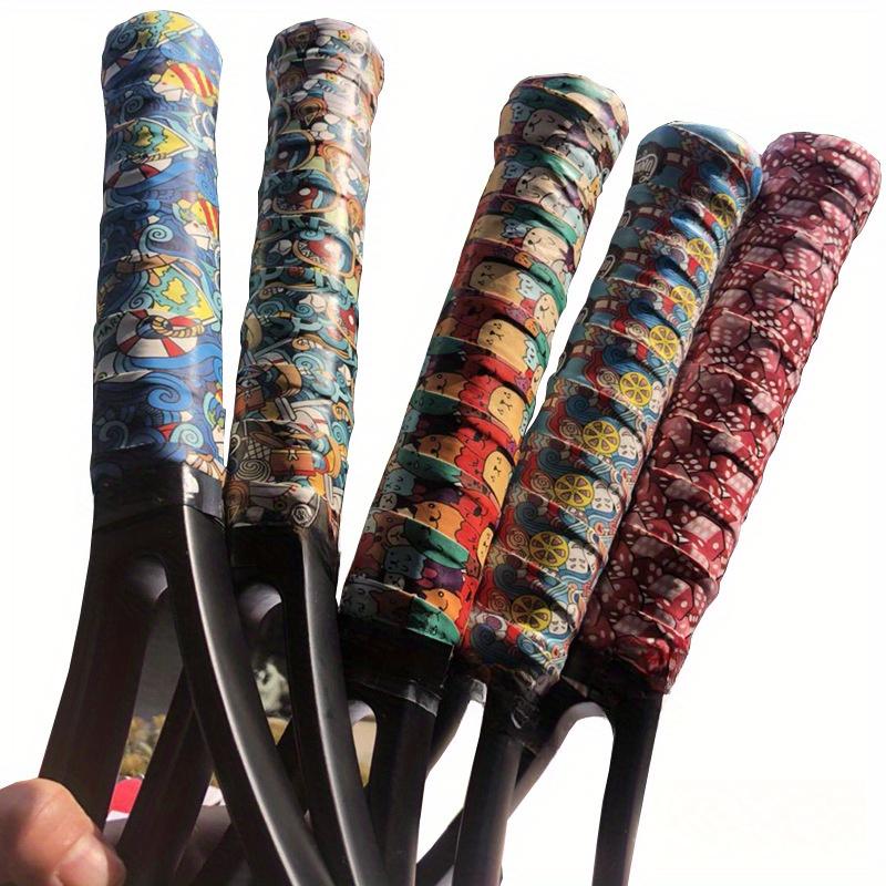 2 Stück neuer matter Druck schweißabsorbierendes Band, farbiges Mesh Federbalschläger Handgriffband, trocken rutschfest und schweißhemmendes Band 3cm