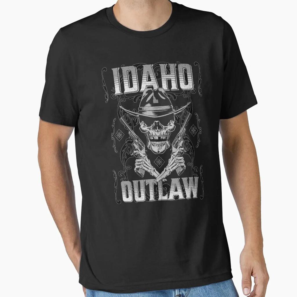 Idaho Outlaw Essential T Shirt Vintage Breathable Slightly Stylish Top For Everyday Wear Fashion Soft Graphic Versatile