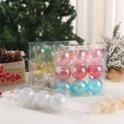 8cm Laser Christmas Balls Pendant Shatterproof Reusable Colorful Christmas Hanging Balls Elegant Plastic Xmas Tree Pendants