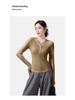 10A Antibacterial German Velvet Women's V-Neck Slim Fit Long Sleeve Warm Base Shirt