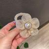 1 Pcs Fashion Exquisite Artirificial Pearl Crystal Sunflower Scrunchies High For Women Girls Party Hair Accessories