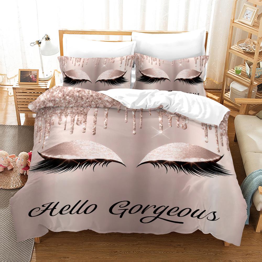Lyw3D Digital Printing Diy Quilt Set Three-Piece Set European And American Bedding Three-Piece Set
