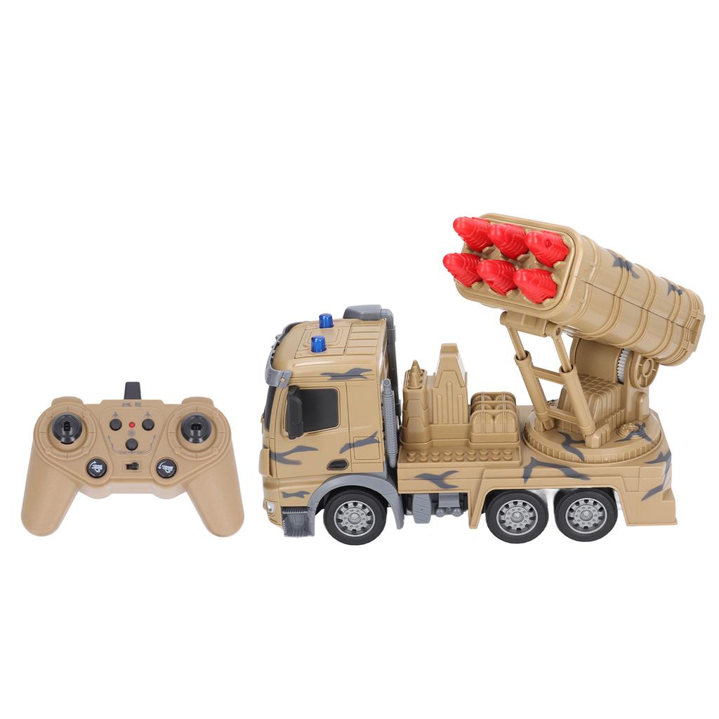 Remote Control Armored Toy Truck 6 Cartridges Light Sound High Simulation RC Pullback Vehicles Toy