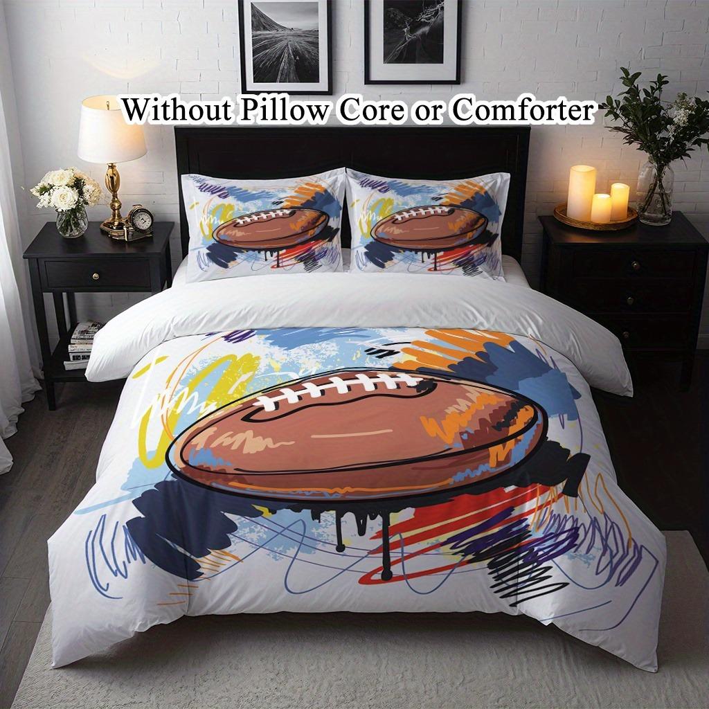 American Football Bedding Set Soft Polyester Duvet Cover Set Quilt Cover With Pillowcase For Bedroom Decor Rugby Birthday Gifts