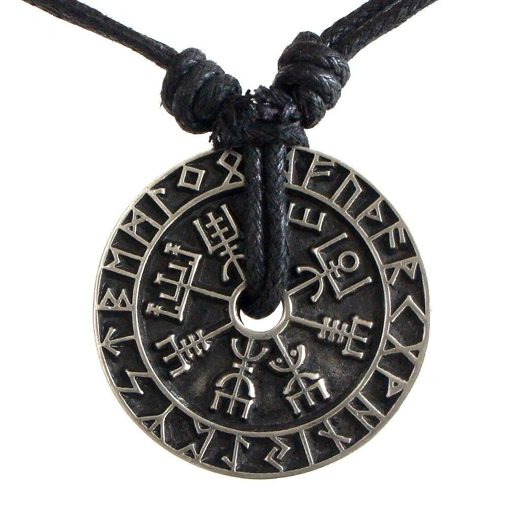 Norse Vikings Odin 's Runes Necklaces Pendants Thor Axe Destiny Wolf Supernatural Moon Pentagram For Men Jewelry Gift