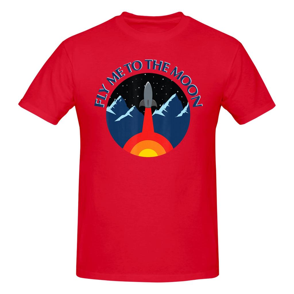 1 Piece Rocket Art Funny 100 Cotton Tshirt Fly To The Moon Tops Tees For Unisex