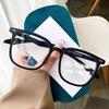 Sand Black Optical Glasses Retro Large Frame Glasses Artistic Eyewear Sand Black Blue Light Blocking Eyeglasses For Beach Men