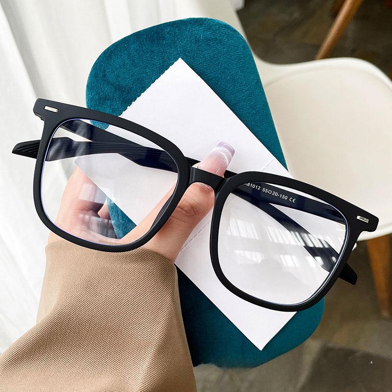 Sand Black Optical Glasses Retro Large Frame Glasses Artistic Eyewear Sand Black Blue Light Blocking Eyeglasses For Beach Men