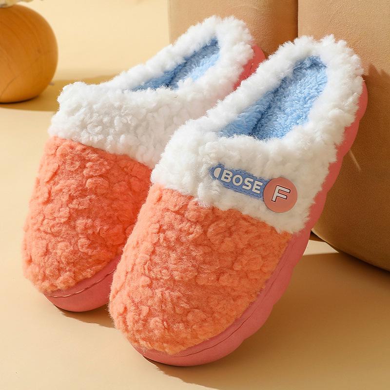 Winter Fur-Slippers: Women's & Men's Cozy Cotton, Velvet-Lined, Thick Sole for Indoor Warmth