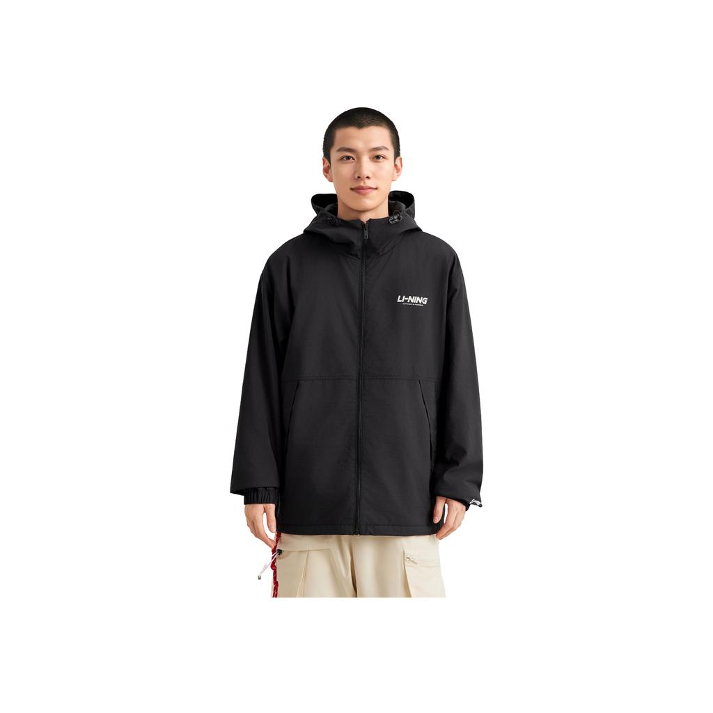 Li Ning Sports Lifestyle Series Fleece Comfortable Warm Simple Hooded Zipper Casual Windbreaker Men outerwear AFDVG11-6