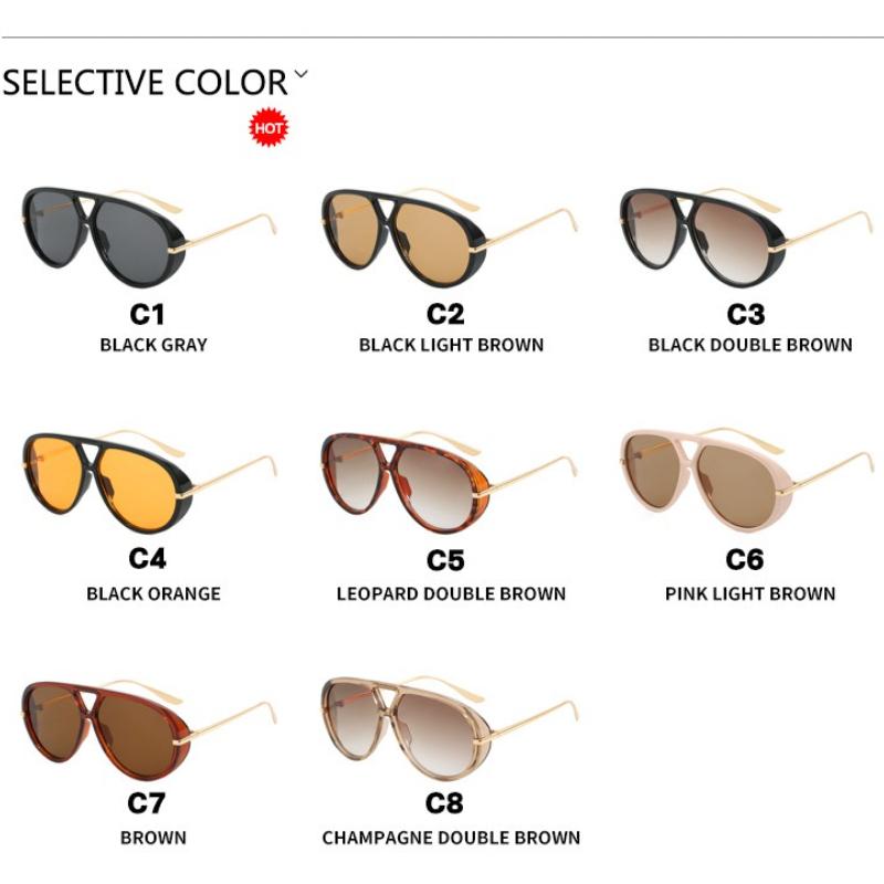 New in Oversized Pilot Sunglasses Men Vintage Double Bridge Sun Glasses Women Trendy Luxury Brand Design Outdoor Shades