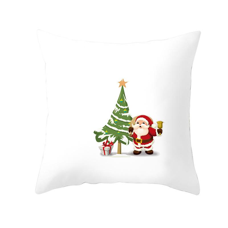 Cartoon Christmas Peach Skin Pillow Cover New Sofa Cushion Cover Square Cushion Pillow Cover