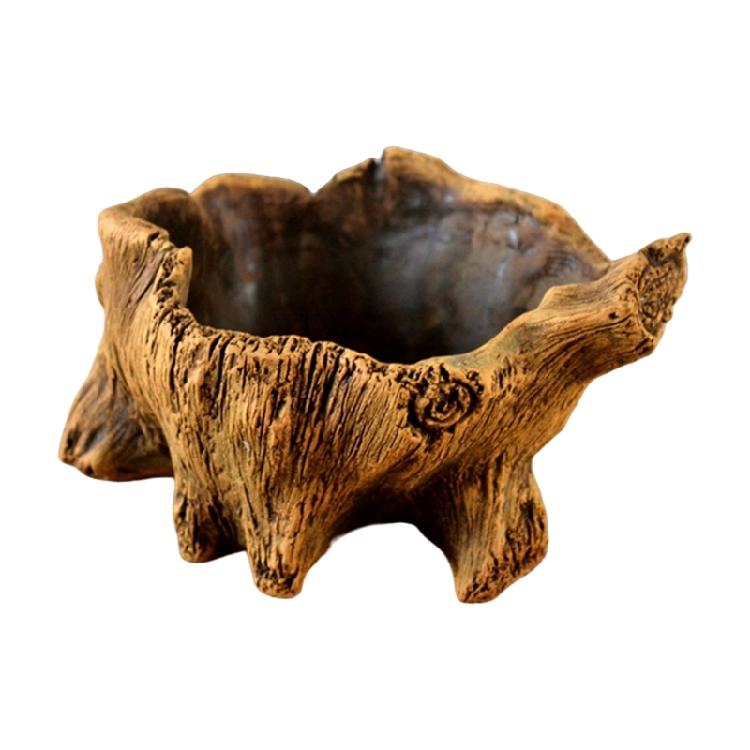 Декоративные цементные цветочные горшки с эстетикой натуральных корней дерева для любителей бонсай и суккулентов для использования в помещении и на открытом воздухе