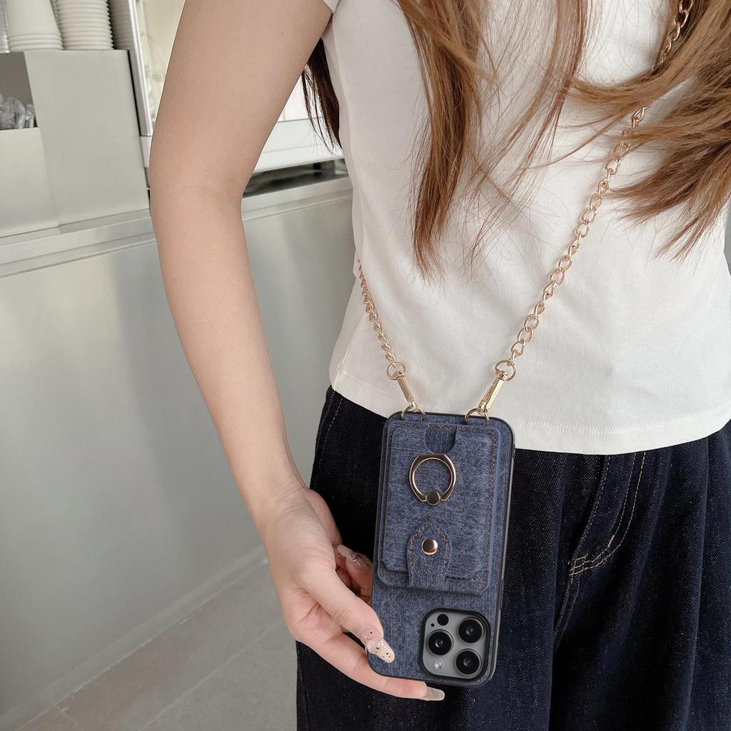 IPhone 17 Pro Hülle mit Umhängeband, Kartenhalter und Brieftasche für Apple 16 Pro Max und 14