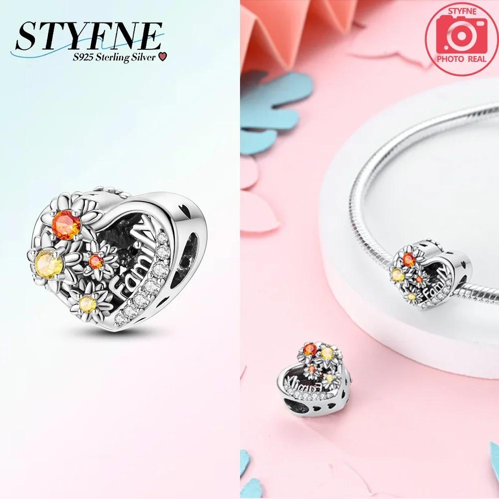 Copper Flower With Various Shapes Sparkling Zircon Sunflower Charms Beads Fit Original Bracelets Diy Jewelry