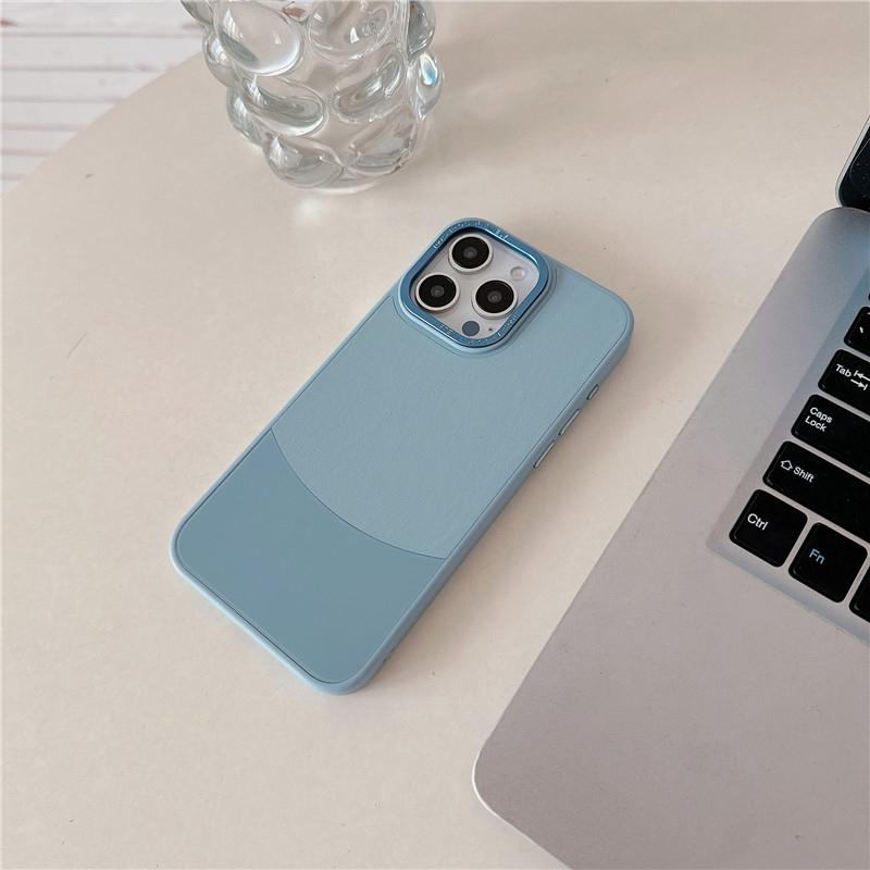 For Apple iPhone 16 15 Plus Pro Max Durable Montage Color TPU + Acrylic Matte Plain Leather Case Anti-Drop Protector Back Cover Shell