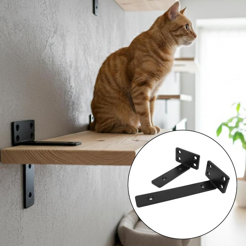 Floating Shelf Bracket Heavy Duty Hidden Wall Shelf Support Carbon Steel Black Invisible Brackets For Diy Floating Shelves Books