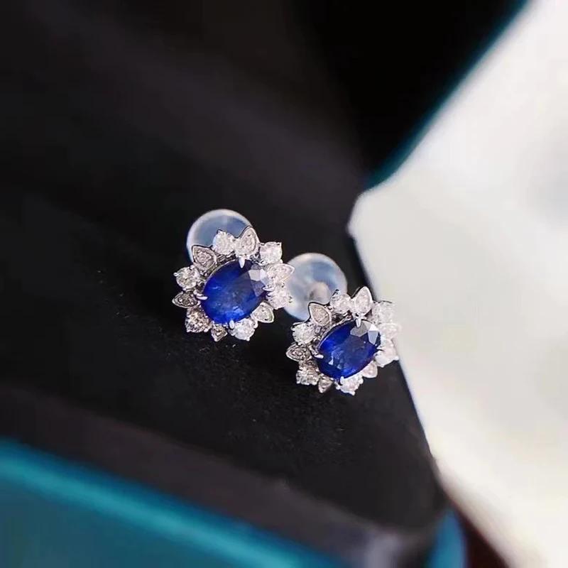 Xiaomi Huitan Aesthetic Blue CZ Flower Stud Earrings for Women Temperament Daily Wear Elegant Lady Earrings Luxury Trendy Jewelry