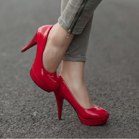 Scarpe da Sera Donna con Plateau, Punta Tonda, Tacco Alto a Spillo