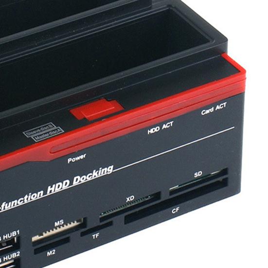 USB2.0 To IDE/SATA Dual-disk Multi-function Hard Disk Dock LED Indicators Card Reader 2xUSB2.0 for WinXP/Vista/7/8/10 Linux MAC OS