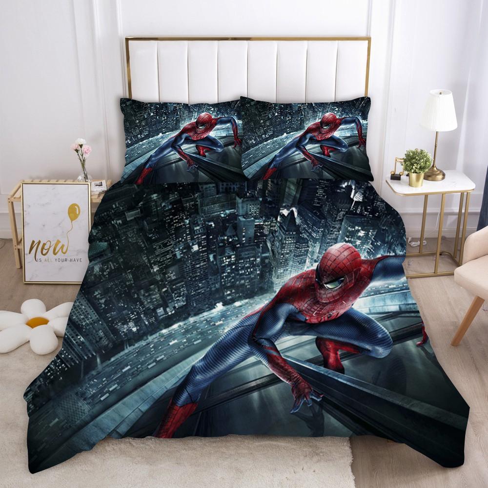 Marvel Comics Spider Man Anime Povlečení Přikrývka 1009 Polyester Vhodné Pro Děti I Dospělé 3dílná Sada