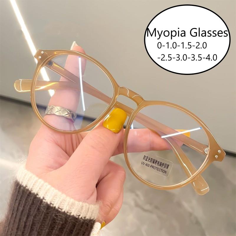 

Trendy Vintage Blue Light Blocking Computer Glasses Round Frame Near Sight Eyewear for Men Women New Fashion Clear Lens Myopia