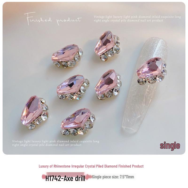 

Розовый Хрустальный Бриллиант Нейл-арт Супер Вспышка Прямой Угол Аксессуары для Ногтей