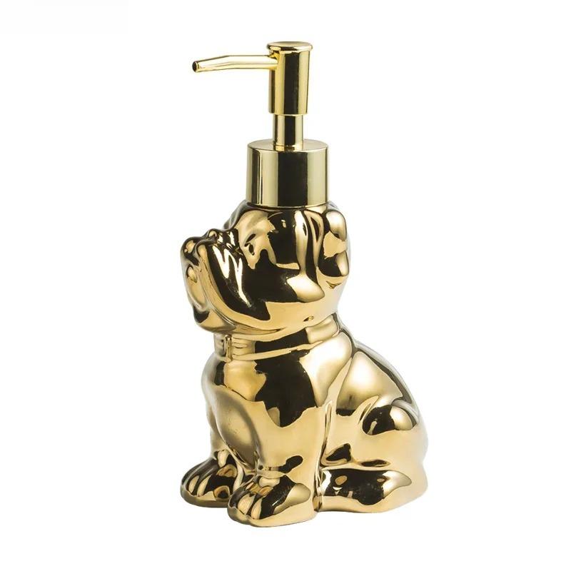 Ceramic Soap Dispenser Dog Shape Portable Hand Sanitizer Lotion Bottle Home Bathroom Shampoo Shower Gel Bottles Home Accessories