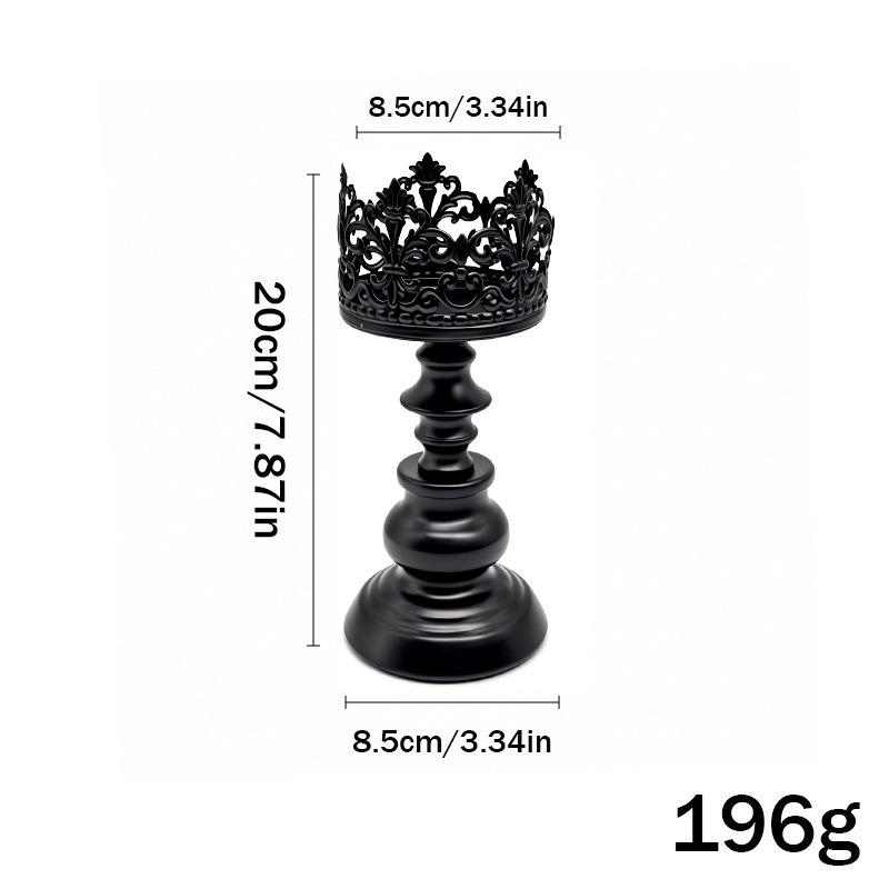 European Retro Hollow Crown Wrought Iron Candlestick Set - Wedding Decoration