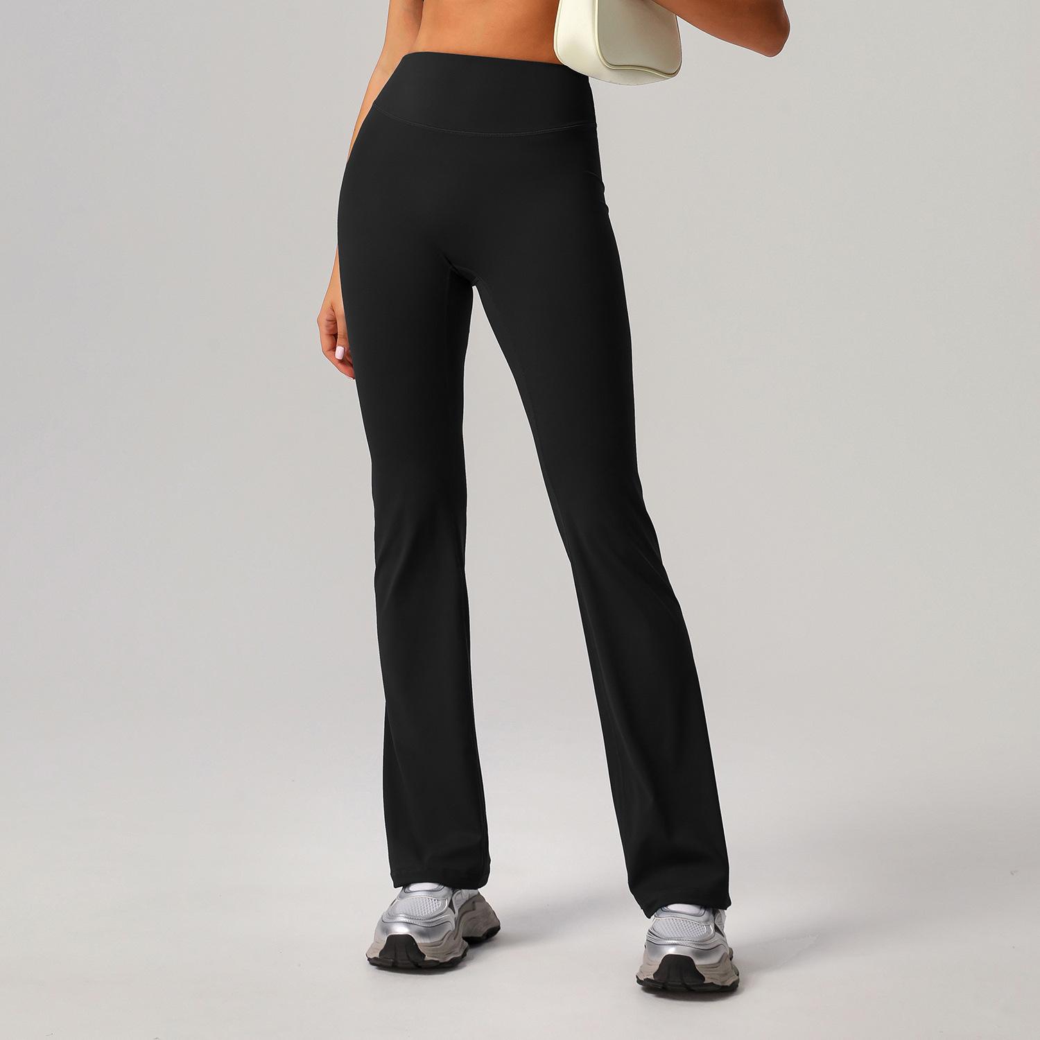 Women s High Waist Flare Leg Yoga Pants Tummy Control Butt Lifting Workout Trousers S